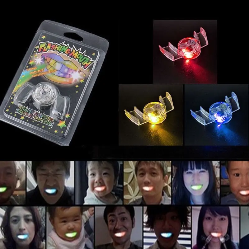 1PC Lucu LED Kedip Gigi Behel Penjaga Mulut Halloween Trick, Lampu Gigi Kelap Kelip 5