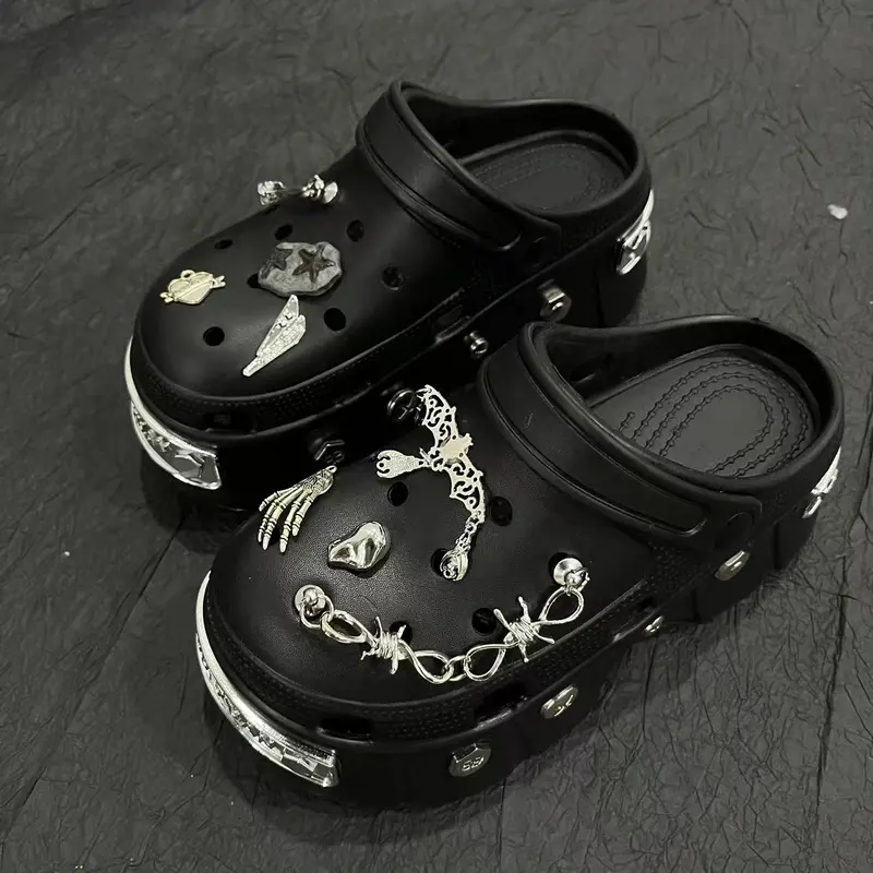 Platform High Heel Platform Sandals Shoes Women Summer Shoes 2025 New Punk Rivet Platform Sandals Candy Color EVA Material Lady Casual Footwaer 6