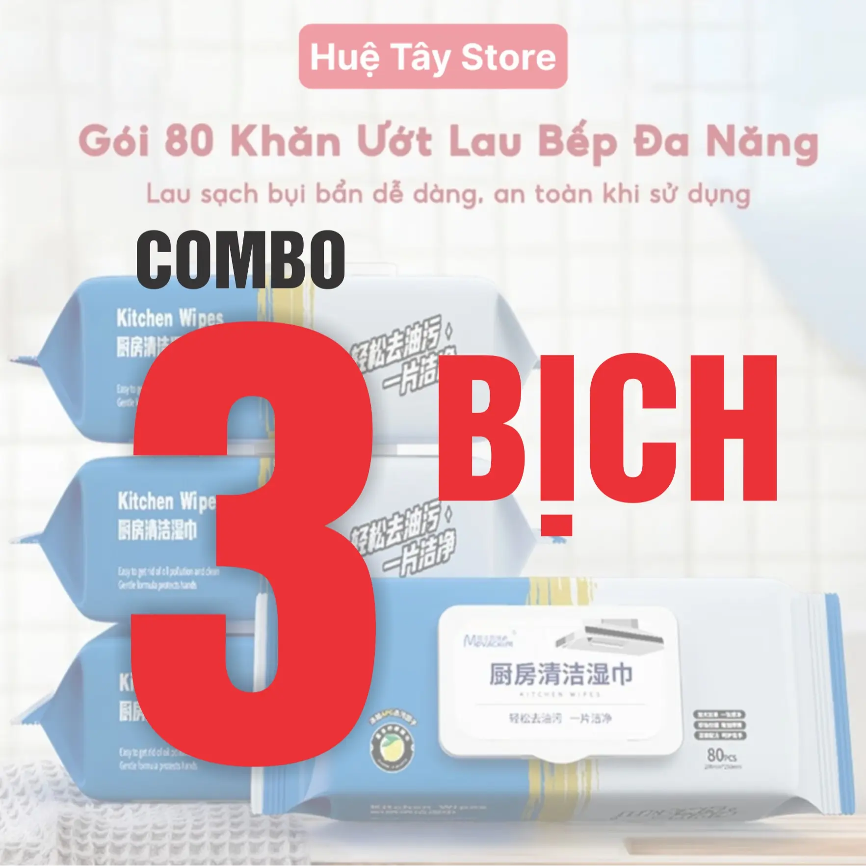 COMBO 3 BỊCH KHĂN ƯỚT