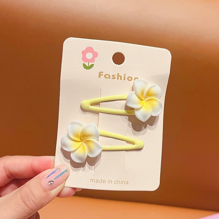 Kẹp Tóc, Thiết Kế Plumeria Rubra, Siêu Dễ Thương, Kẹp Tóc Cropped Xén, Phụ Kiện Tóc, Dành Cho Bé Gái, Kẹp Tóc Mái Bên, Phụ Kiện Đội Đầu, Không Làm Tổn Thương Tóc, Thích Hợp Cho Bé Gái 3