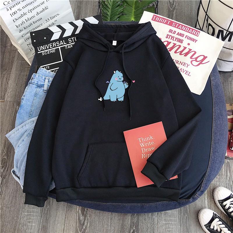 Áo khoác nỉ nam nữ unisex  FREESHIP  áo khoác hoodie nỉ khủng long nhí siêu dễ thương Menswear Nhung❤️ 3