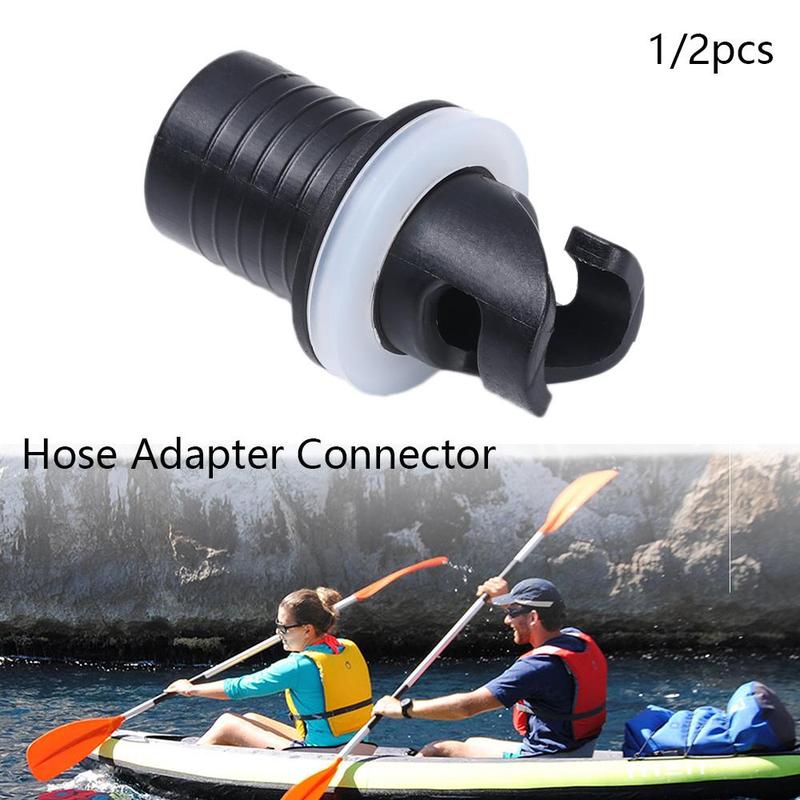 Product Introduction of 1/2pcs Black PVC Water Sports Tools Electric Pumps Fishing Kayak Accessories Air Valve Caps Inflatable Boat Connector Screw Hose Adapter 16