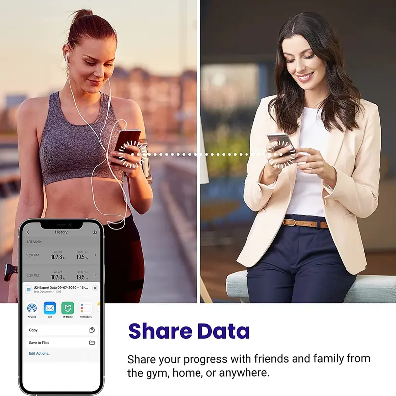 Etekcity Bluetooth Body Fat Scale, Personal Scale, Smart Digital Scale, Body Analysis Scales with Intelligent App for Body Weight, Fat, BMI, Muscle Mass, 28St/180kg/400Lb, Black Healthcare Weight Scale,Fitness Equipment for Home Use 5