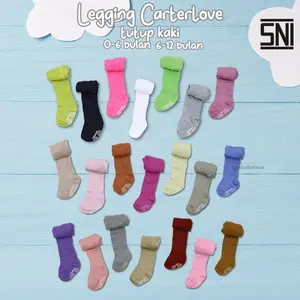 FAWA | (SNI) Legging Carter Love Cotton TUTUP KAKI 0-12 Bulan / Celana Leging Laging Bayi Anak Perempuan 0-6 0-3 6-12 Bulan Baby Newborn Girls White