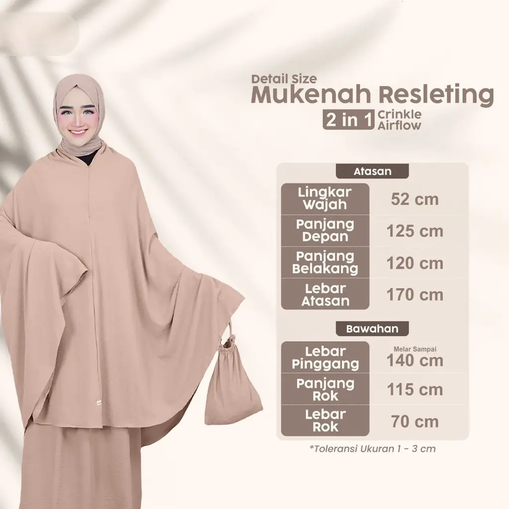 ( FREE TASBIH ) MUKENA DEWASA POCKET CRINKLE AIRFLOW  MUKENAH DAILY  MUKENA RESLETING