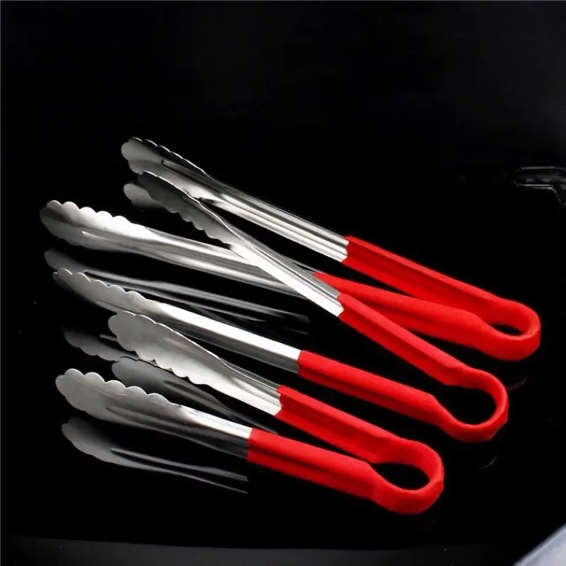 Kẹp gắp đồ ăn gắp, gắp đá tay cầm màu đỏ inox 304 tiện dụng 1
