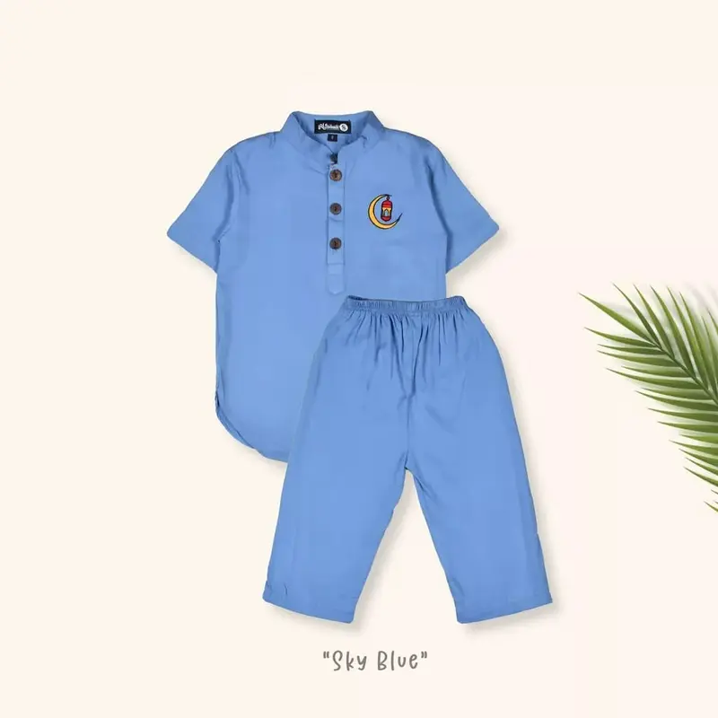 Setelan Koko Kurta Anak Laki-Laki Usia 1-12 Tahun Bahan Katun Rayon Premium Banyak Pilihan Warna 3
