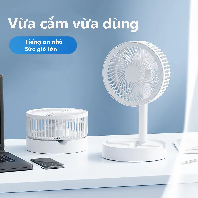 Quạt Cắm Điện Cổng USB - Quạt Gấp Gọn - Quạt Để Bàn Nhỏ Gọn Tiện Lợi Phụ Kiện Không tích điện 2