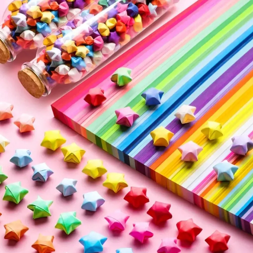 Vật Liệu Giấy Thủ Công Origami, Thiết Kế Hình Ngôi Sao Năm Cánh, Thủ Công, Thích Hợp Để Tự Làm, Giấy Origami