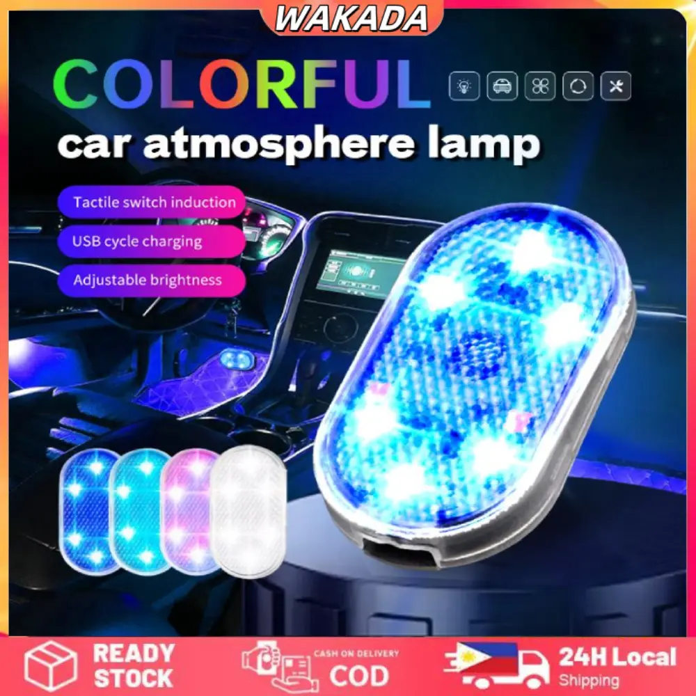 【Free Shipping】Car LED Touch Light Wireless Rechargeable Magnetic Interior Roof Ceiling Reading Lamp For Car High Brightness Led Night Light Fog Lamp For Cars Motorcycle Accessories
