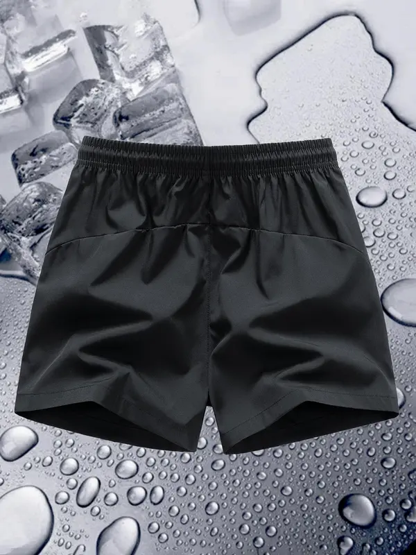 Men's Letter Print Drawstring Waist Shorts, Regular Fit Casual Pocket Zipper Shorts for All Seasons, Men's Bottoms for Daily Wear 2