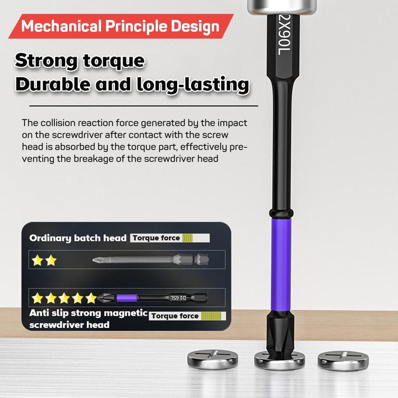 Impact Drill Bit Set, High Torque Hardness Drill Bit Set, Non-slip Impact Batch Head Bit Set, Strong Magnetic Cross Screwdriver Bits, Power Tool Accessories, Heavy Duty, Hardware, Industrial 5