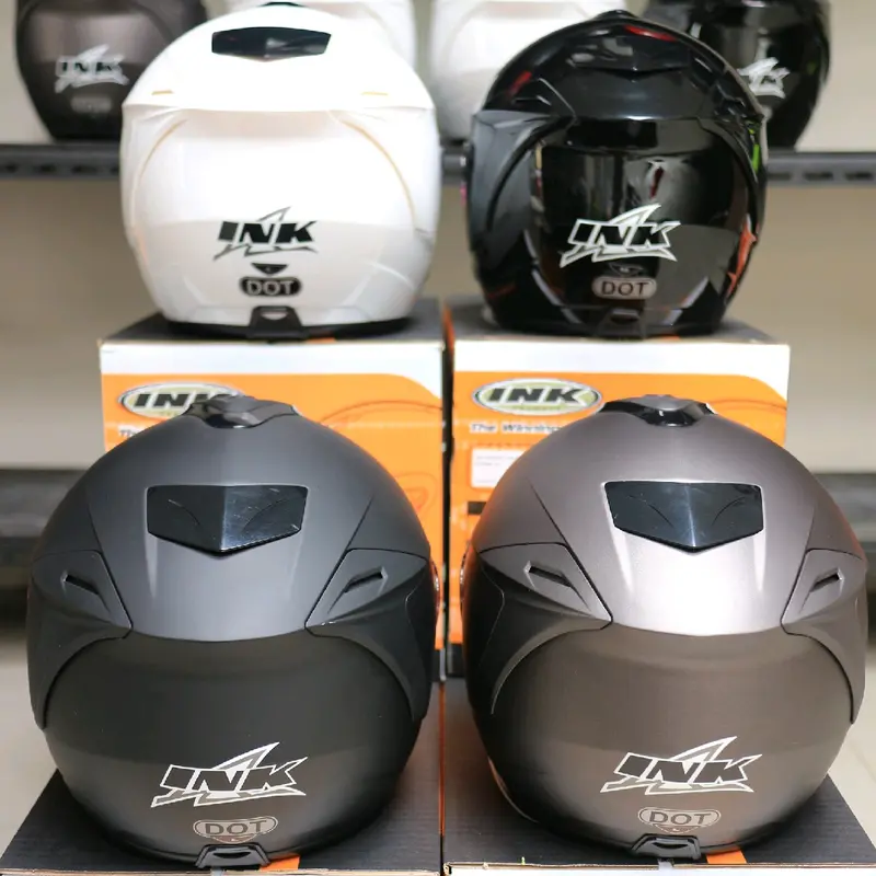 Helm INK Dynamic Polos Black Half Face Motorcycle Visor 0