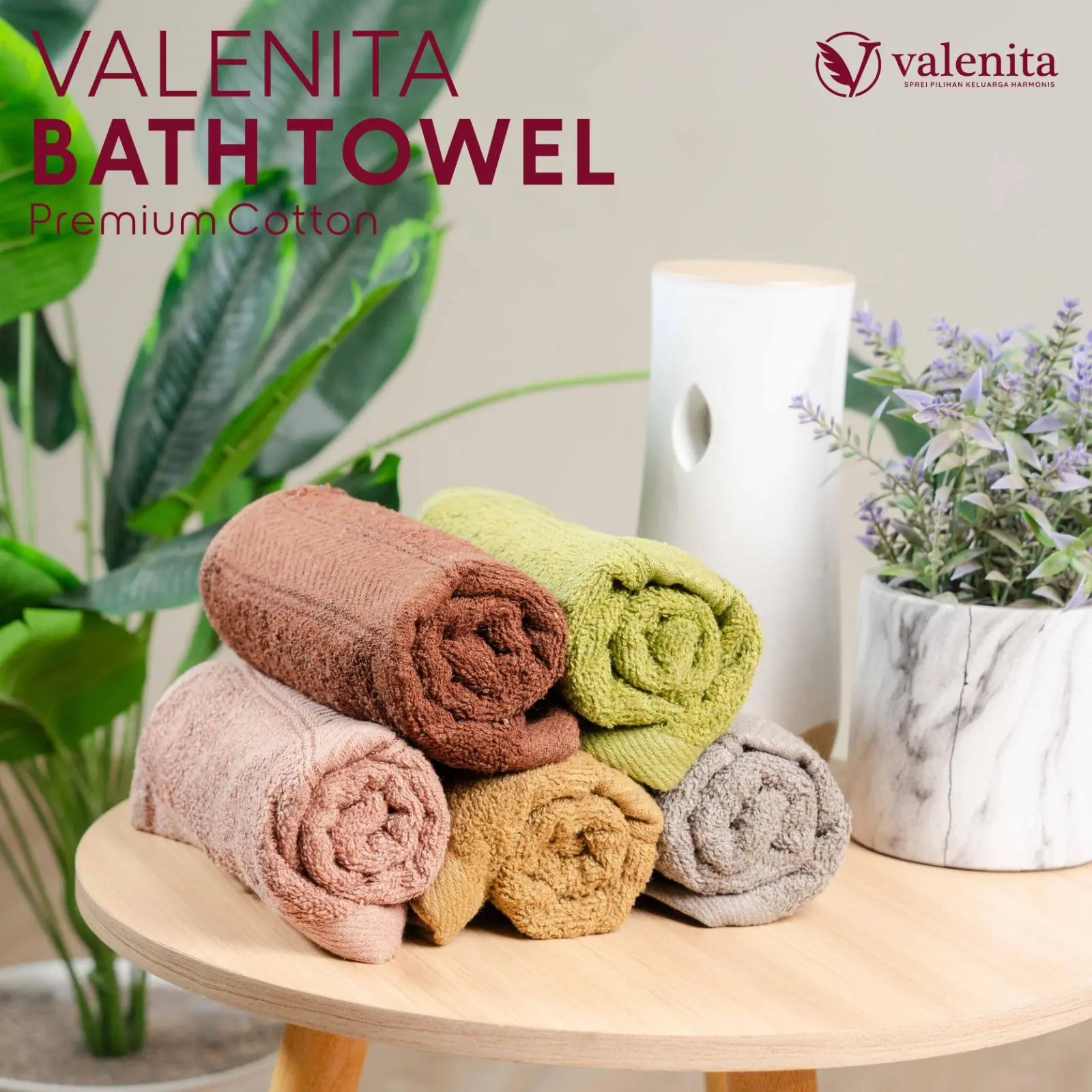 VALENITA HANDUK LEVIAN 35x70 / 30X30 - Face Towel Halus Anti Bakteri & Cepat Kering