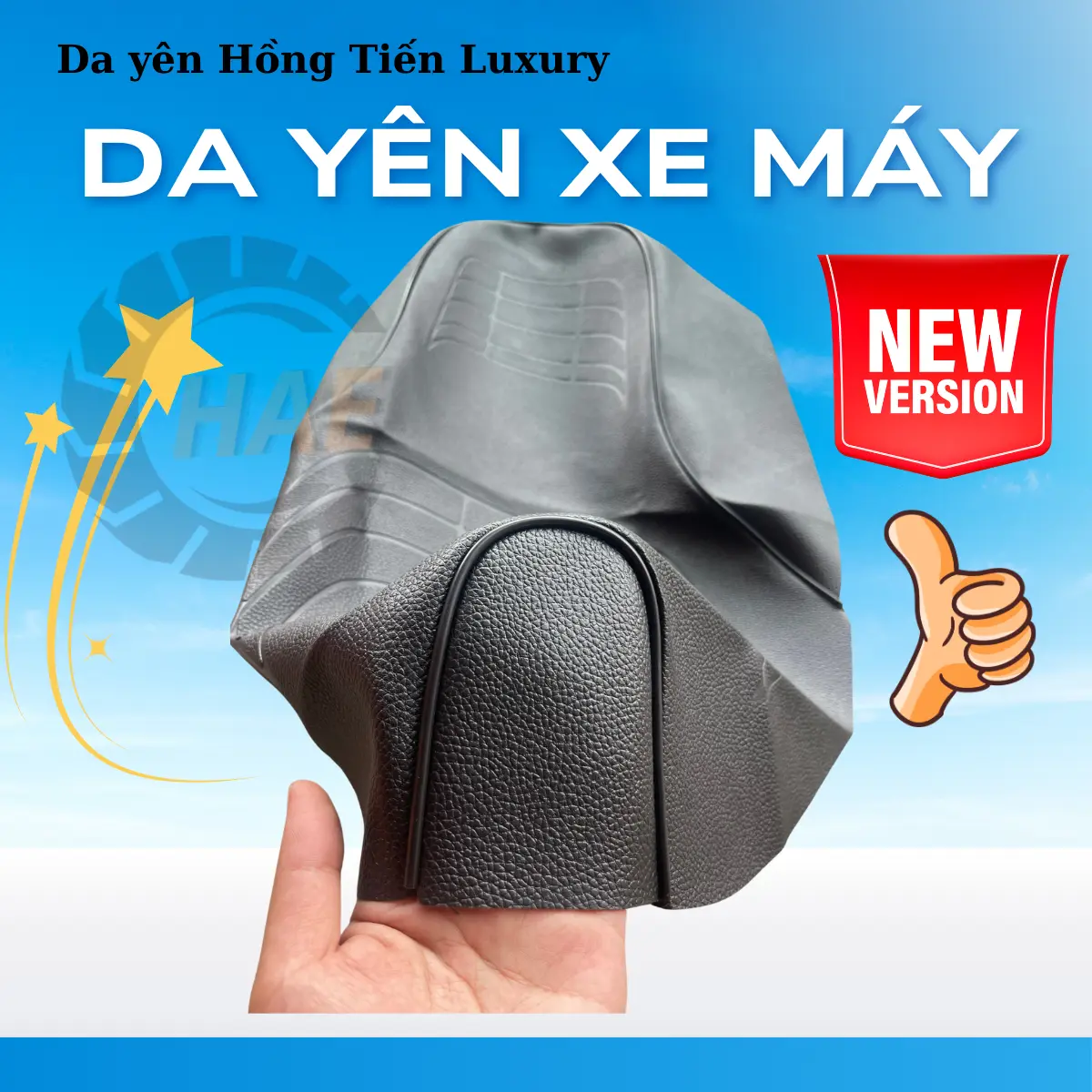 Vỏ Da Bọc Yên Xe Máy Xe Điện - Da Bắn Ghim - Da Luxury Hồng Tiến - Phụ Kiện Xe Máy Vỏ Yên
