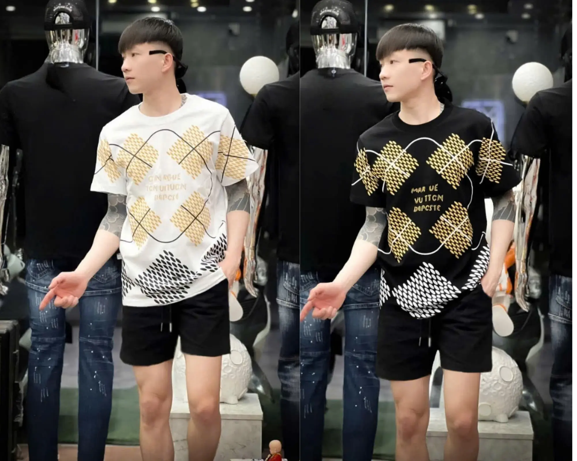 [ MUA SET BỘ TẶNG QUÀ] Set bộ nam nữ in hình phong cách trẻ trung , chất vải cotton lạnh form áo dễ phói đồ Menswear Cổ Tròn