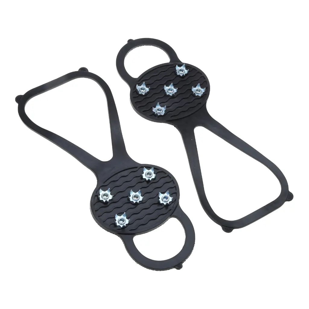 Chân đế đá, chân đế kéo tuyết, Crampons, 5 răng, Kẹp giày chống trượt, giày đi tuyết, đinh tán, móng vuốt, leo núi, đi bộ đường dài, bao gồm
