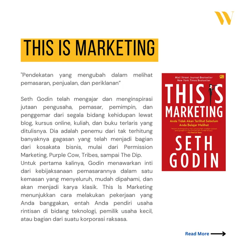 Buku Bisnis "This Is Marketing: Anda Tidak Akan Terlihat Sebelum Anda Belajar Melihat" by Seth Godin terbaik terlaris baru original terbaru terpopuler 2
