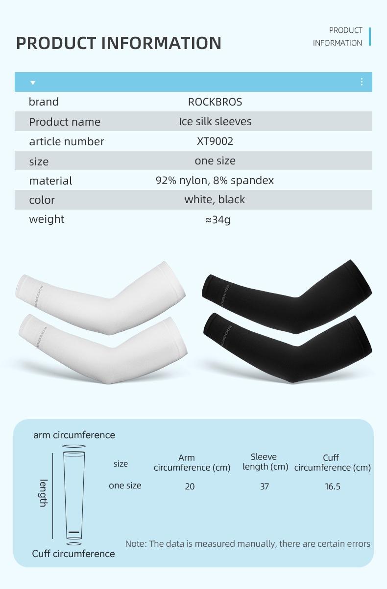 Product Introduction of RockBros Ice Silk Cycling Arm Sleeves UV Protection Outdoor Sports Covers Breathable Motorcycle Arm Sleeves 34