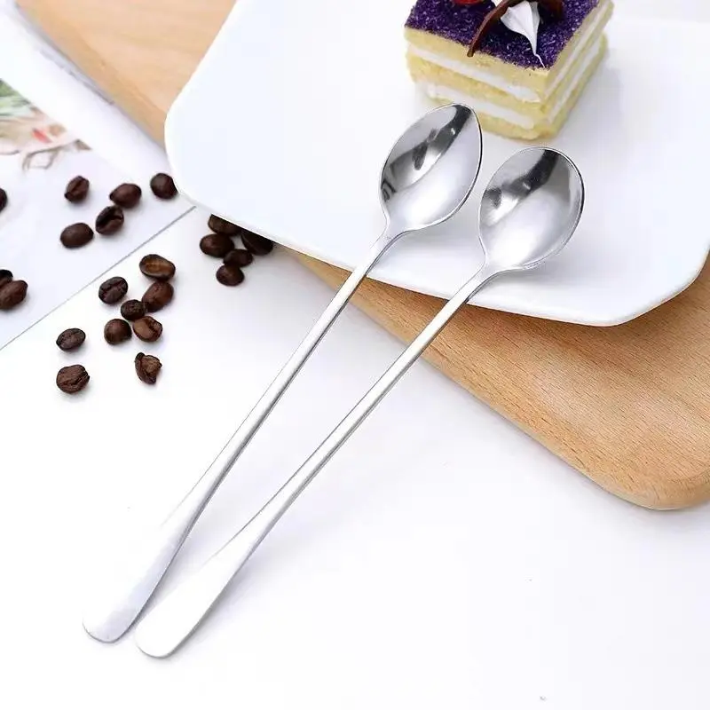 Stainless Steel Long Handle Spoon, 1 Count Durable Coffee Stirring Spoon, Ice Spoon, Kitchen Utensils for Home Use 6