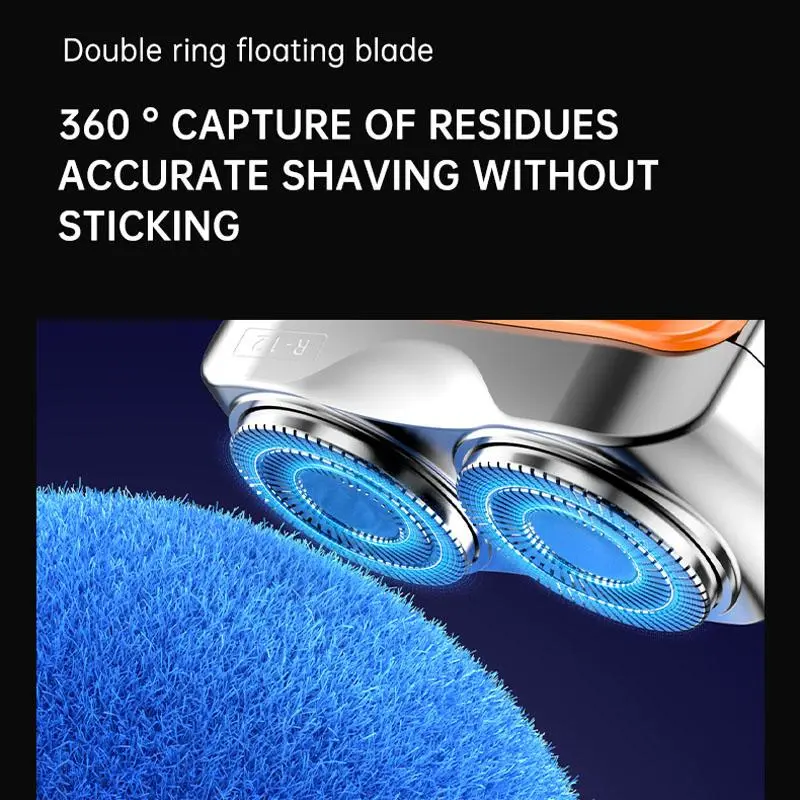 Portable Mini Electric Shaver for Men, Waterproof Double-ring Magnetic Beard Cutter, Lightweight Electric Razor for Travel Office Business Trip 4