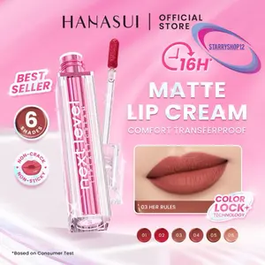 Hanasui Next Level Liplast Cream Waterproof lip last cream tahan lama pigmented matte finish maximum coverage ringan HANASUI hanasui next level bibir lips liplast lipstick