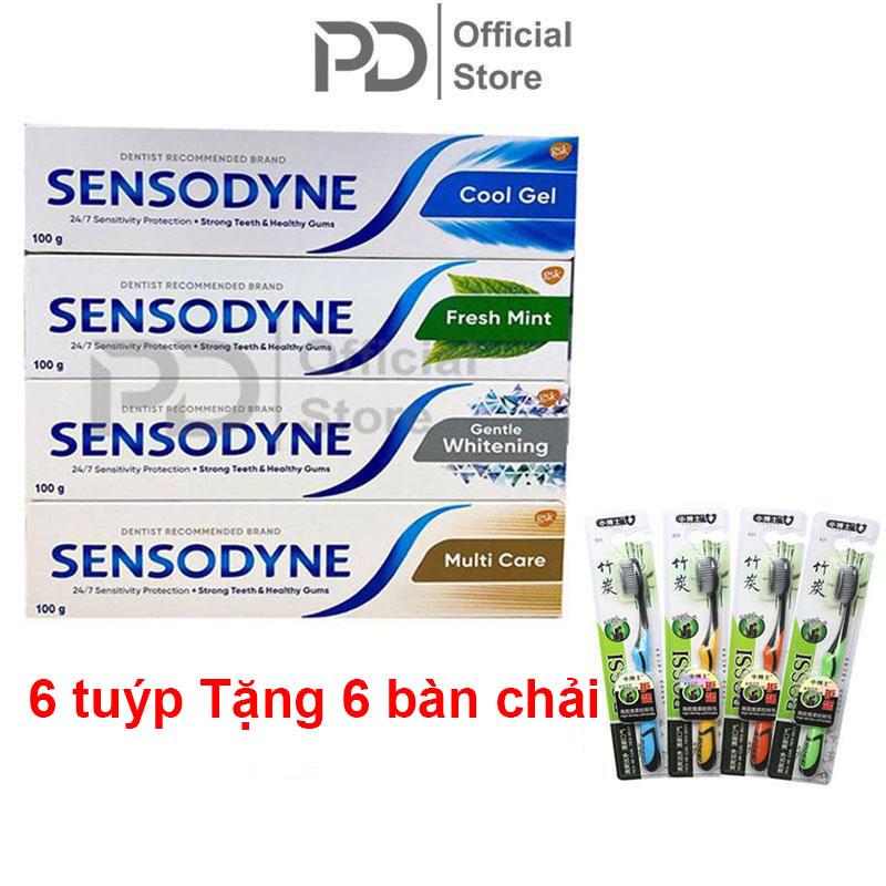 [Tặng 6 Bàn Chải] COMBO 6 TUÝP KEM ĐÁNH RĂNG SENSODYNE LÀM TRẮNG RĂNG CHỐNG Ê BUỐT Nữ