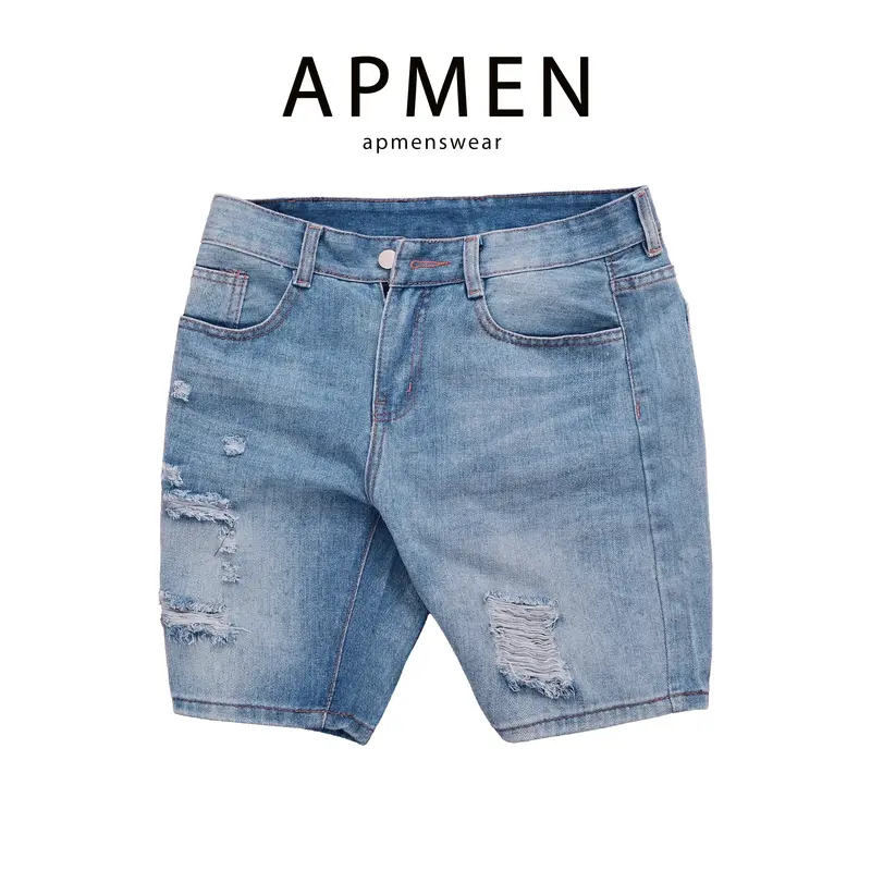 QS6A338 QUẦN SHORT JEAN NAM COTTON KHÔNG CO DÃN Menswear Có Túi 2