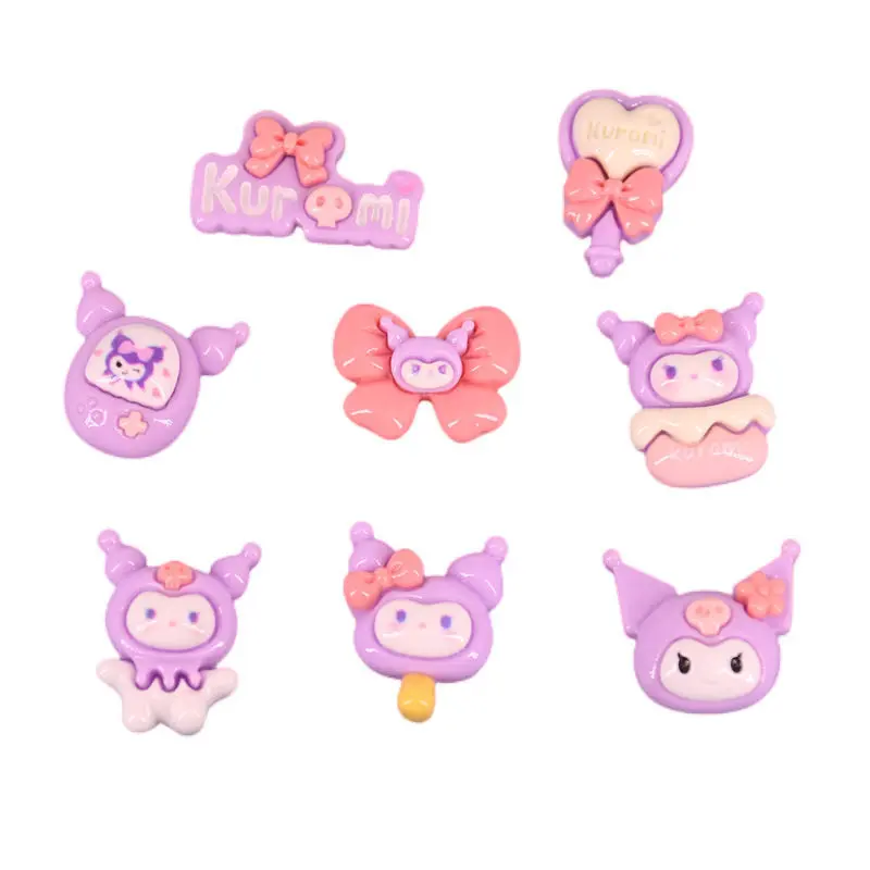 Trêu ghẹo Kuromi, Charm Giày 3D Hoạt Hình, Có Thể Tháo Rời, Màu Đen, Phụ Kiện Tự Làm, Charm Giày, Thiết Kế Hoa, Phát Hành Năm 2025 7