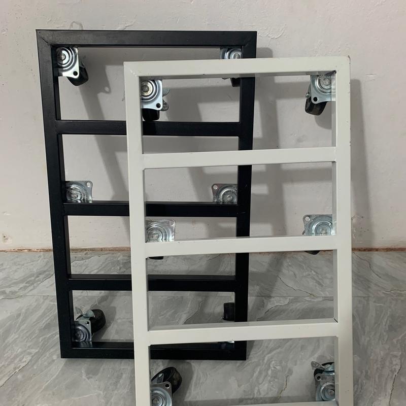 Đế chậu hoa, chậu cây bằng sắt sơn tĩnh điện có bánh xe di chuyển tiện lợi vuông 30x30, 30x50, 50x50cm