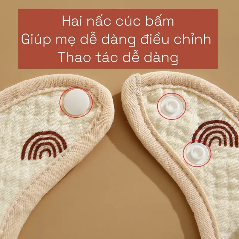[yếm vuông] Combo 5 yếm vuông chống thấm chất xô muslin cho bé yêu. Voi khăn  choàng 3