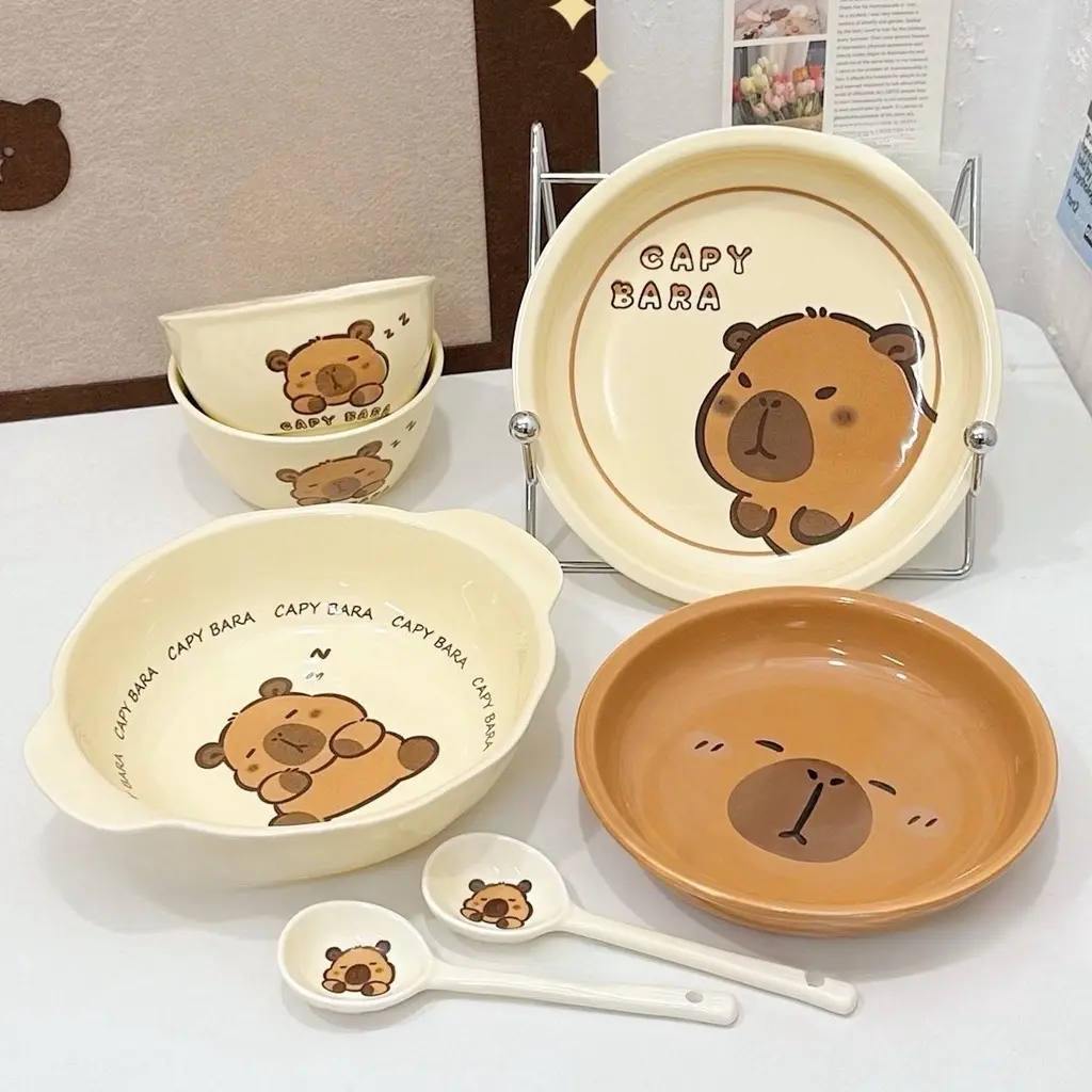 Bát đĩa lẻ món Capy Para mẫu mới siêu dễ thương