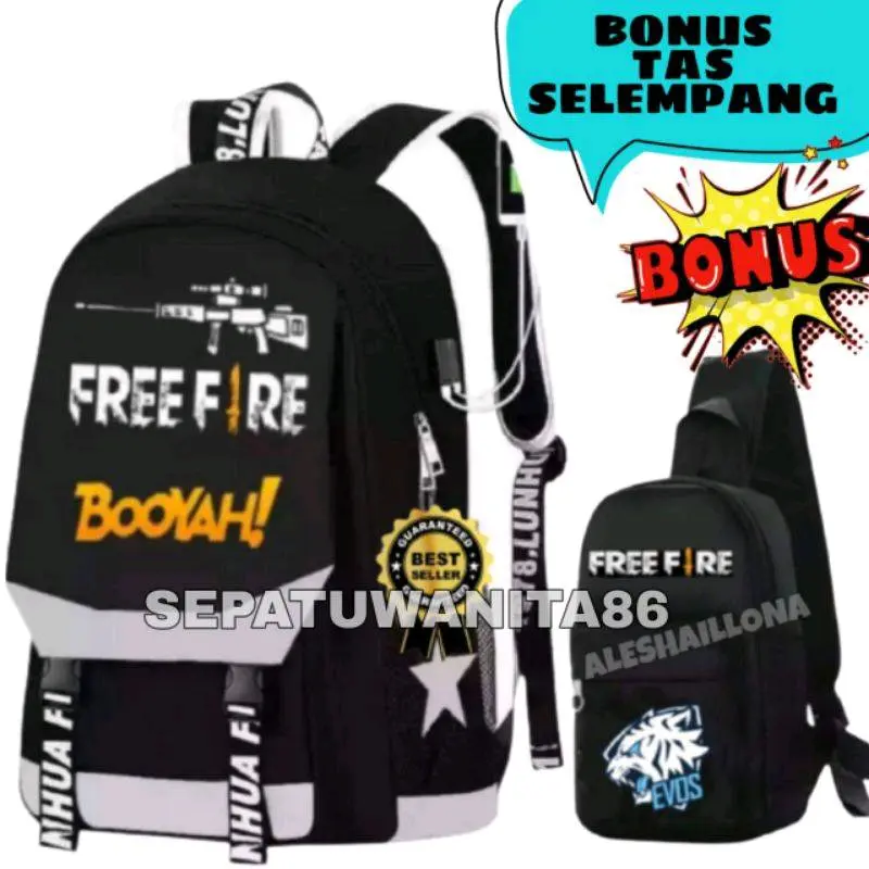 Tas Free Firee Tas Anak Laki laki SD Tas Free Fire Tas FF Tas Ransel Anak Sekolah Tas Anak Karakter FREE FIRE Fashion