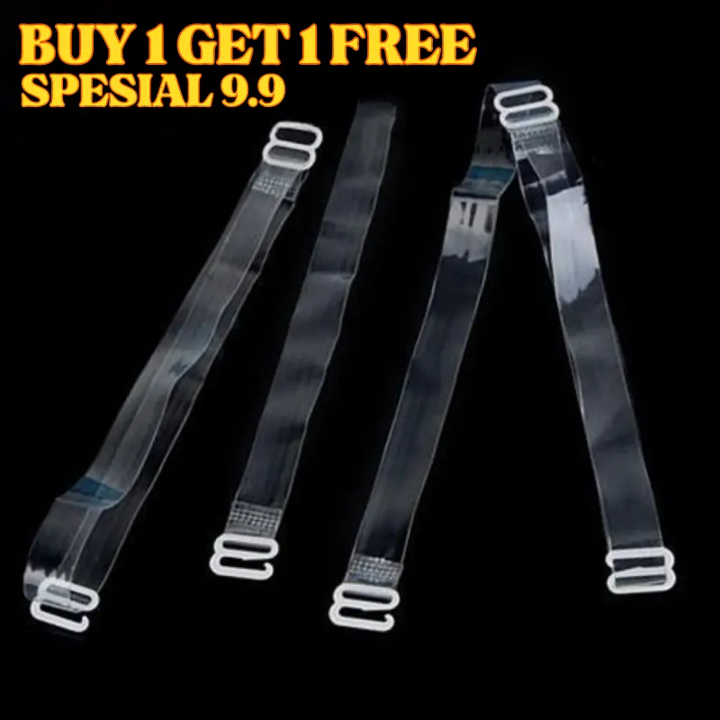 Lidily - [Buy 1 Get 1 Free] Tali Bra Transparant Invisible Straps | 2 PASANG STRAP Tali BH Bening Sepasang Lebar 1 cm & 1.5 cm TB008