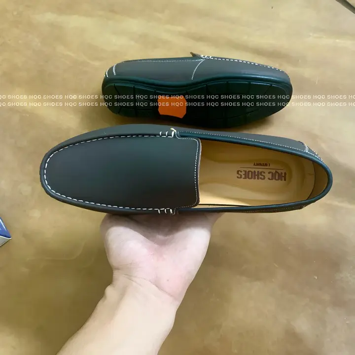 Giày lười nam da bò sáp đế cao su khâu viền chắc chắn HQ0190 Mũi vuông Shoes 3