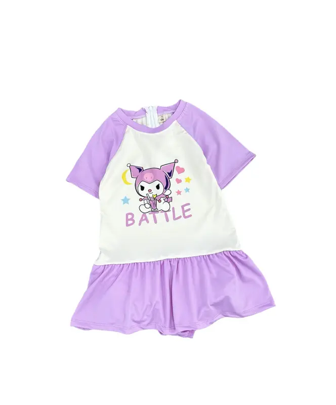 QAKISD B016 Bộ đồ bơi cho bé gái , bikini bé gái họa tiết kurumi in chữ Battel 8-30kg rất cute cho các bé yêu 2