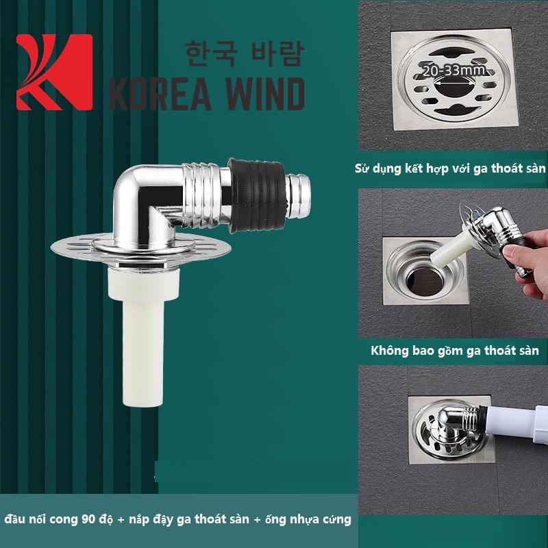 Nắp ống xả máy giặt ngăn mùi, đầu nối ống nước góc 90 độ, đậy kín ga thoát sàn