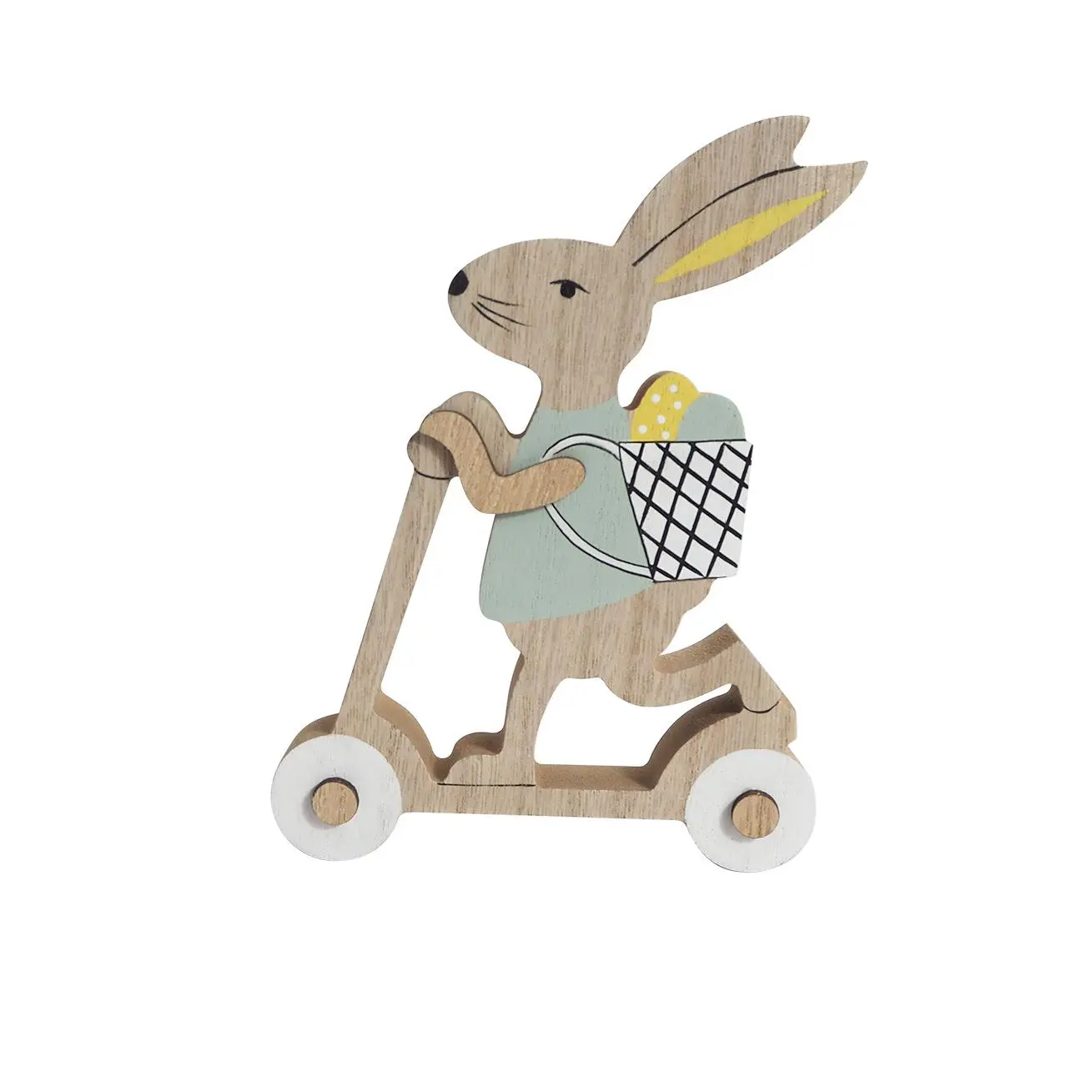 Wooden Easter Rabbit Decor, 1 Count Cute Rabbit Design Desk Ornament, Happy Easter Home Party Kids Gift, Easter Decor Supplies