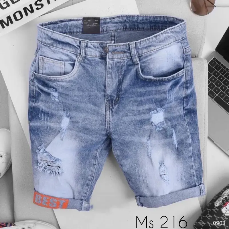 Mẫu 245 Quần short jeans nam trơn phong cách hàn màu sắc trẻ trung Menswear Denim Pants Có Túi quan  jean quanjeans  namsale 4