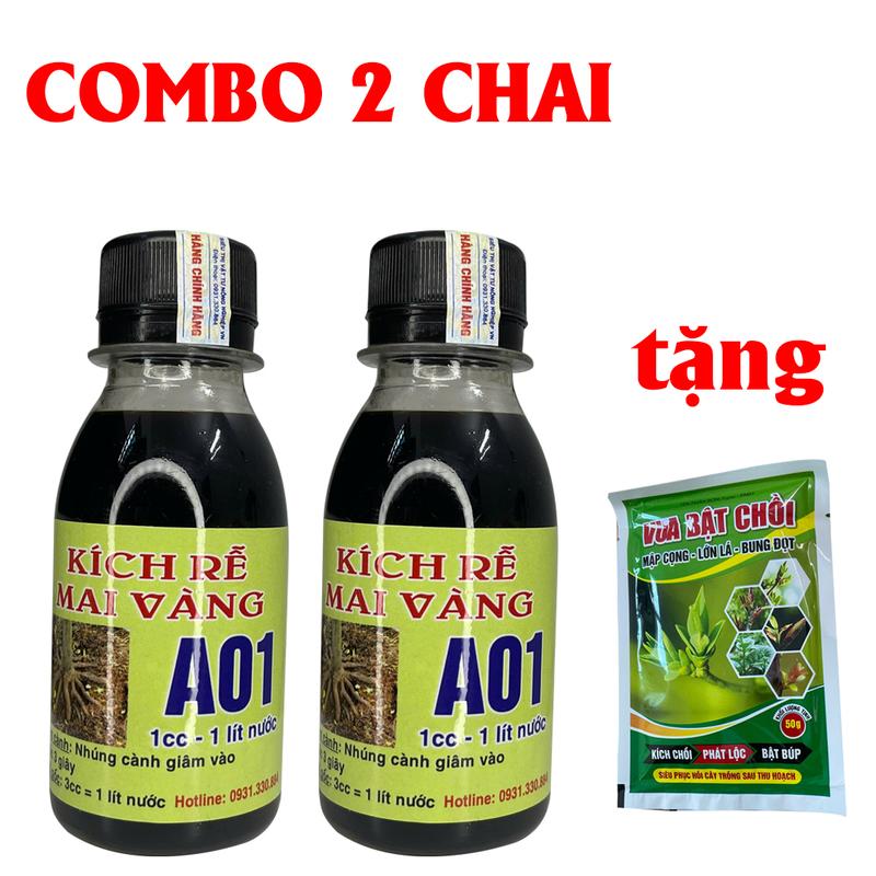 Combo 2 Chai Kích Rễ Mai Vàng A01 Chính Hãng - Tăng Tốc Ra Rễ - Dùng Cho Các Loại Cây Trồng - Phục hồi cây suy