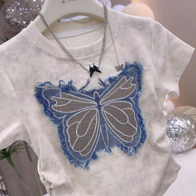 Product Introduction of Bộ Đồ Mùa Hè Cho Bé Gái, Hàng Mới Về 2024, Thời Trang, Chân Váy Denim Áo Phông ngắn Tay Bộ Hai Mảnh, Thích Hợp Cho Trẻ Em 11