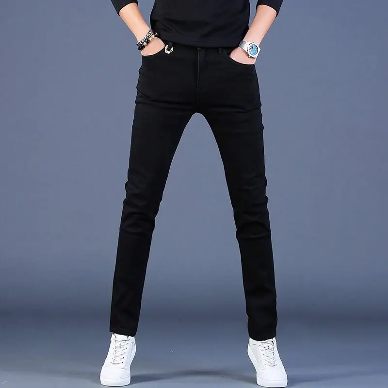 Quần jean nam cao cấp  ' vải co dãn rễ mặc ' quần bò nam cao cấp giành cho học sinh , sinh viên , boy phố - JEANS ĐEN TRƠN