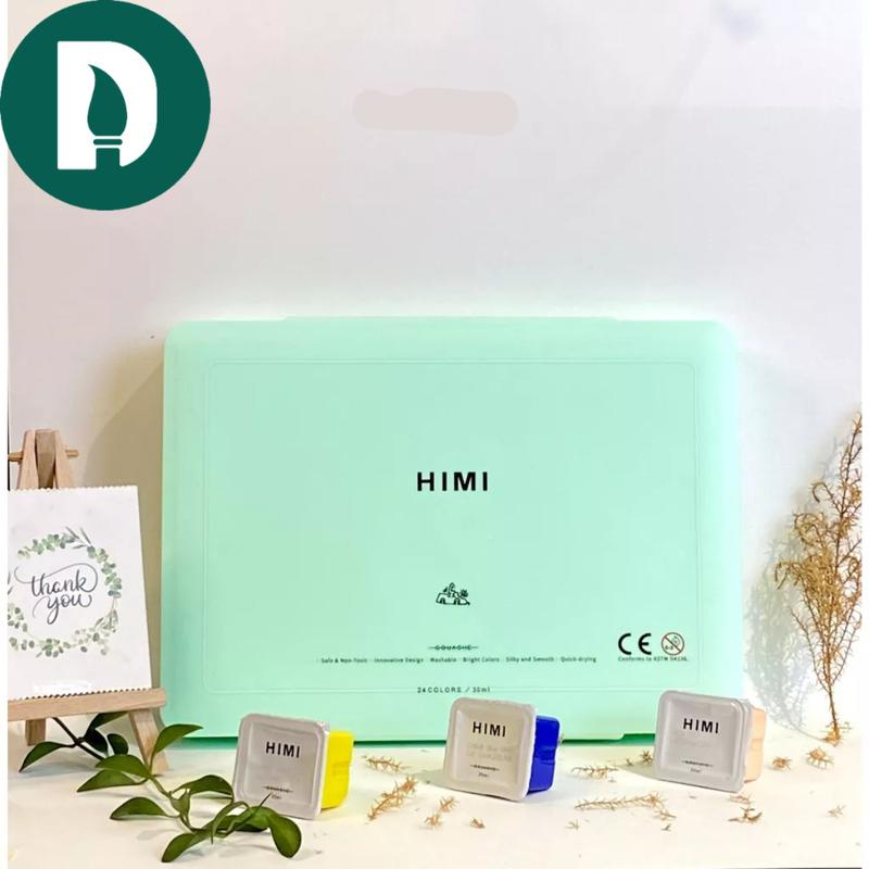 Màu dạng thạch Gouache HIMI bộ 18 24 36 48 56 màu Bản sinh đôi 36 28 màu Hành Chính Hãng -Hoạ Cụ DUTi