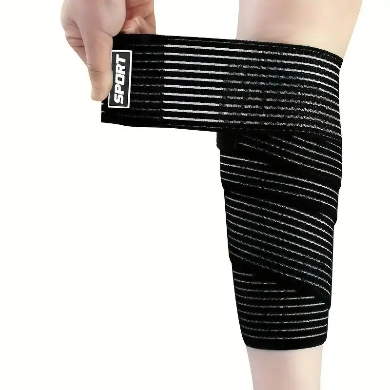 Knee & Calf Wrapping Band, Breathable Knee Support Band, Elastic Knee Wrap for Basketball, Running, Tennis, Soccer, Football, Volleyball, Christmas Gift, Leg Protector