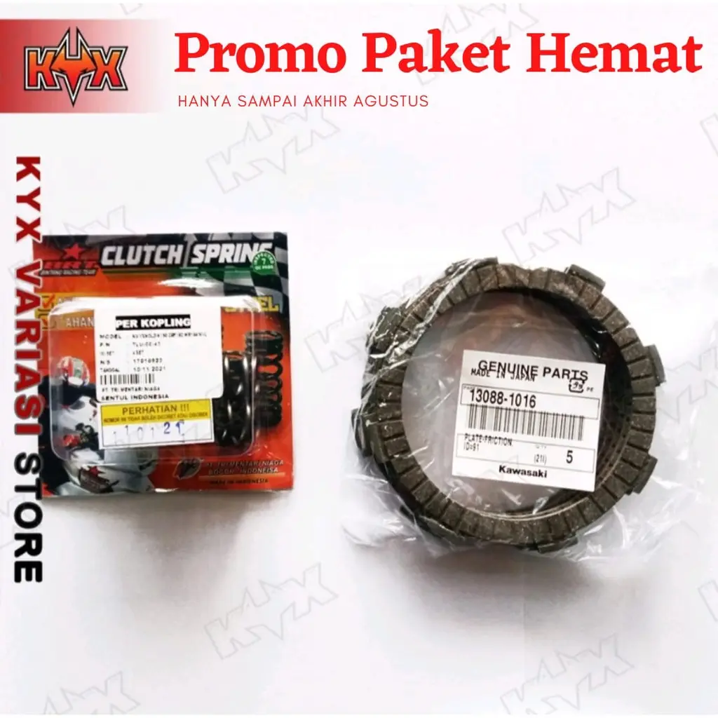 PAKET KAMPAS KOPLING KX 85 ORI DENGAN PER MERK BRT UNTUK CRF 150 KLX DTRACKER 150 PNP TANPA RUBAHAN Mesin Motor Asli Motorcycle