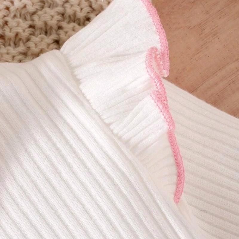 Dress Knits Anak Perempuan usia 1-6 Tahun variasi salur pita Lengan panjang Anak-Anak Gaun setelan 6
