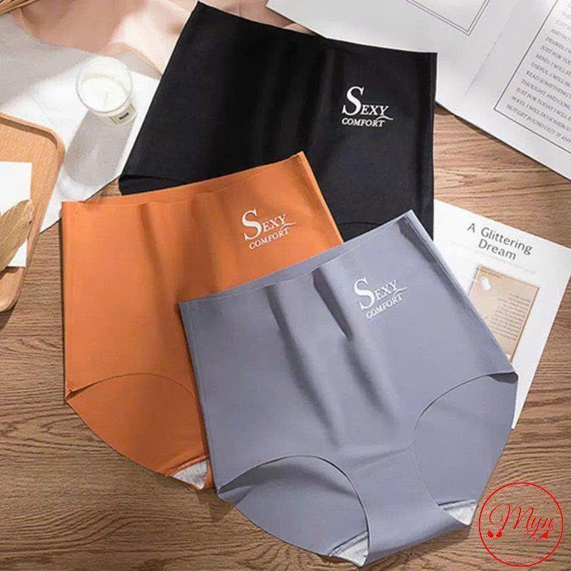 SET 5 Quần Lót Nữ Su Lụa Tàng Hình Cạp Cao Ôm Bụng Chữ Sexy - M8671 M Sexy