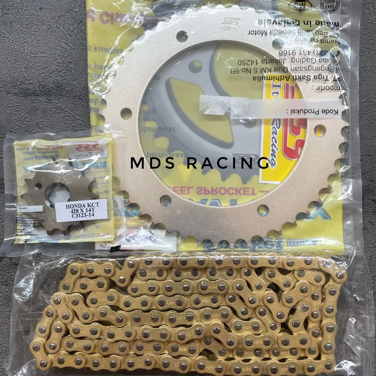 Gear Gir SSS Original Honda CRF CRF150 Super Moto Cross CRF Original SSS Rantai 428 Gold 130/140L(Rantai Bukan SSS) Motorcycle