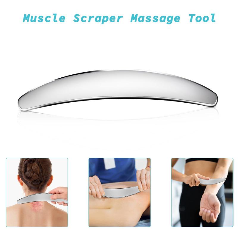 2-in-1 Stainless Steel Gua Sha Muscle Scraper Tool, Comfort Myofascial Scraping Tools, Lymphatic Drainage Massager, Soft Tissue Massage Tool 2
