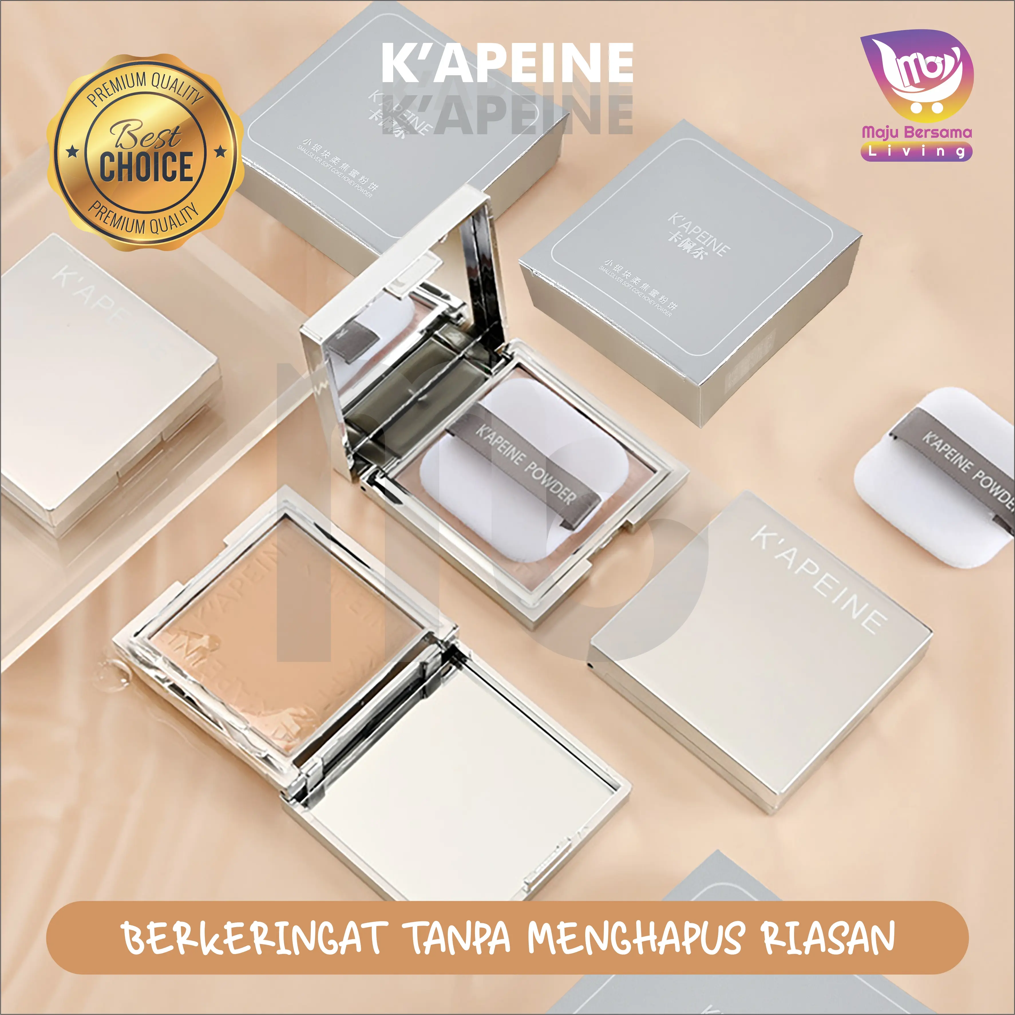 {COD}Bedak Padat K'APEINE Long-lasting Powder tahan air Soft Focus Kontrol Minyak Pengecil Pori-pori Girls Kering Cover